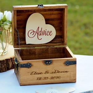 Boho Wedding Advice Box, Advice For The Bride And Groom, Bride To Be, Bridal Shower Guest Book, Rustic Wedding Guest Book, Unique Card Box