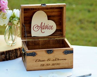 Boho Wedding Advice Box, Advice For The Bride And Groom, Bride To Be, Bridal Shower Guest Book, Rustic Wedding Guest Book, Unique Card Box