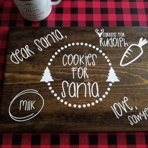 Personalized Cookies for Santa Plate Christmas Plate Milk and Cookies for Santa Tray Christmas Tray Christmas Cookies Farmhouse Style 11x16