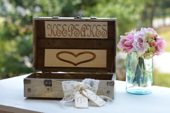 Rustic Chic Wedding Personalized Keepsake Memory Box -12x15