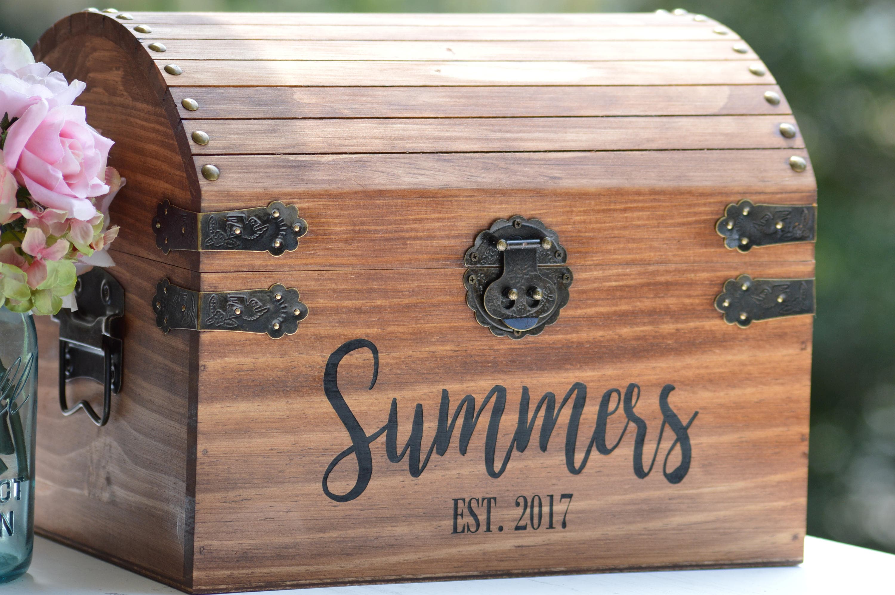 Paper & Party Supplies Rustic Wood Card Box Wedding Cards Laser