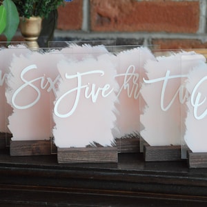 Acrylic Table Numbers Wedding Table Numbers Table Number Acrylic Table Numbers Wedding Acrylic Glass Table Numbers Custom Colors Calligraphy