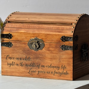 Once In A Lifetime Love Gives Us A Fairy Tale Wedding Card Box Wooden Card Box Fairytale Wedding Boho Wedding Card Holder With Slot
