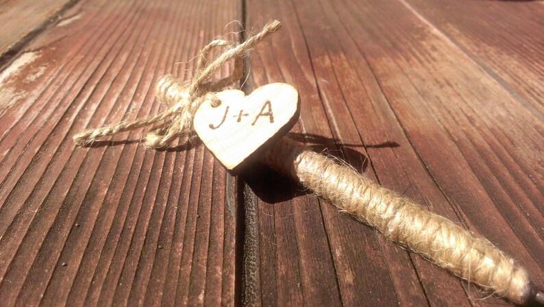 rustic wedding pen, wedding guest book pen, burlap wedding image 1