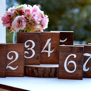 Wooden Table Numbers, Rustic Wedding Table Numbers Self Standing, Wedding Centerpieces Woodland Wedding Table Wooden Table Numbers image 5