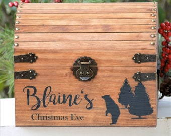 Christmas Eve Box Custom Rustic Christmas Decor Personalized Childrens Christmas Eve Boxes Kids Christmas Gift Idea For Children Christmas