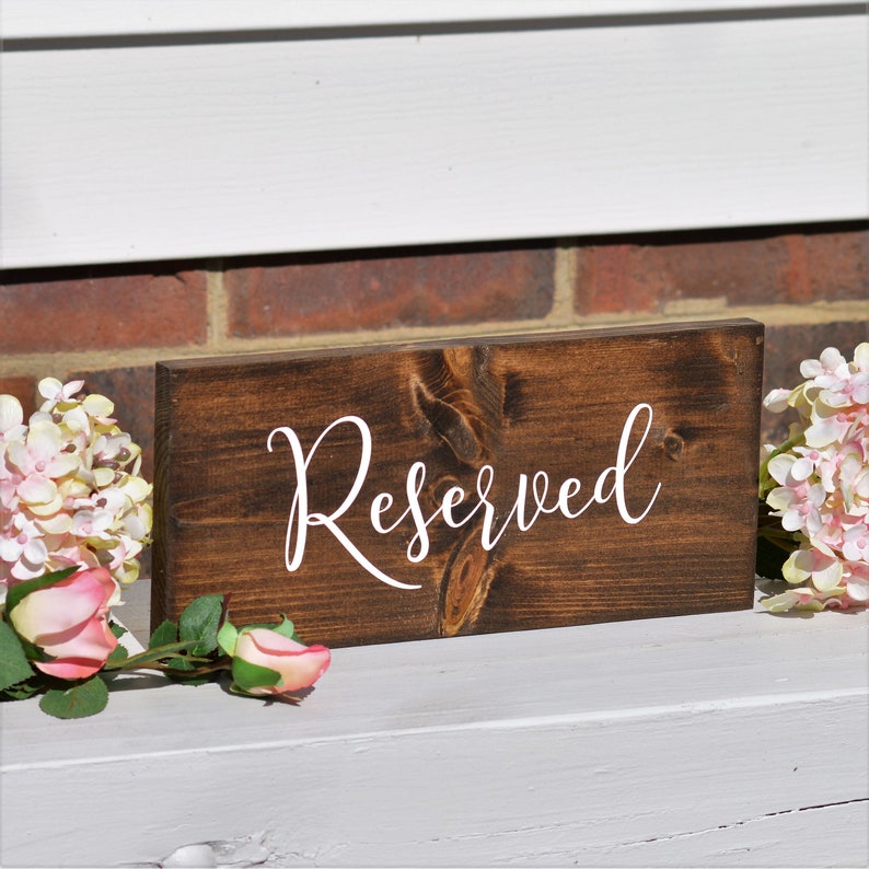 Reserved Table Sign Rustic Wedding Signs Reserved Sign