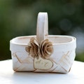 Shabby Chic Flower Girl Basket, Boho Flower Girl Basket, Rustic Wedding, Farm Wedding, Personalized Wedding Decor, Flower Girl Gift
