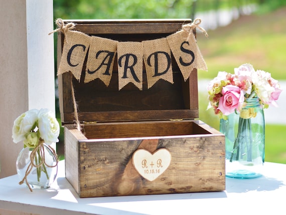 Rustic Wedding Card Box Burlap Banner Farm Wedding Reception Etsy