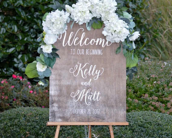 Personalised KIDS TABLE Wedding Sign Botanical Blossom Vintage Rustic 