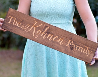 Rustic Family Name Sign, Wooden Last Name Sign, Family Established Board, Personalized Gift, Customized Family Established Sign