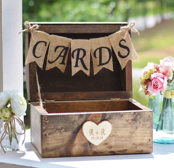 Card Box Wedding Card Holder Wooden Wedding Card Box Rustic