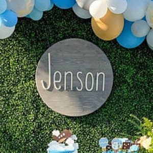 Round Baby Name Sign Nursery Name Sign Wooden Name Sign Nursery Decor Name Reveal Custom Name Sign Baby Shower Decor Circle Name Sign