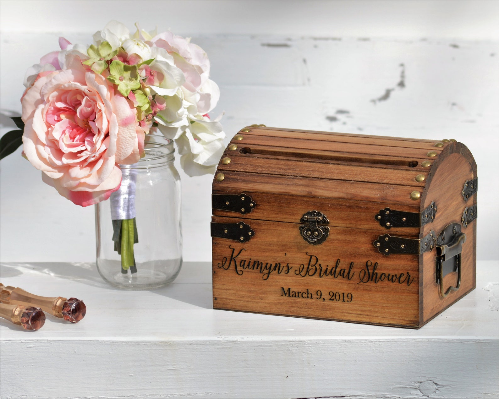 Bridal Shower Card Box Bridal Shower Decor Rustic Card Box Etsy