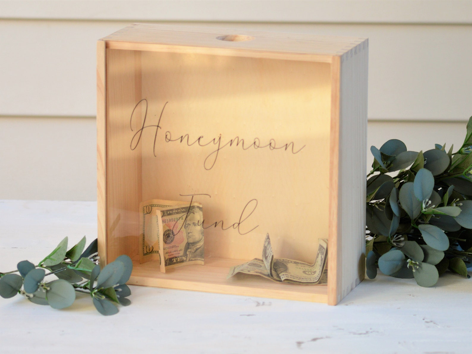 Acrylic Wedding Honeymoon Fund Box Vacation Savings Travel Box Etsy