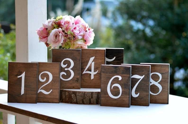 Wooden Table Numbers Rustic Wedding Self Standing Wooden Table Numbers Rustic Wedding Self Standing