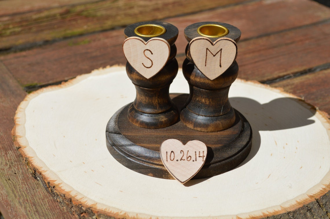 Rustic Unity Candle Holders Farm Wedding Unity Candle Set Etsy