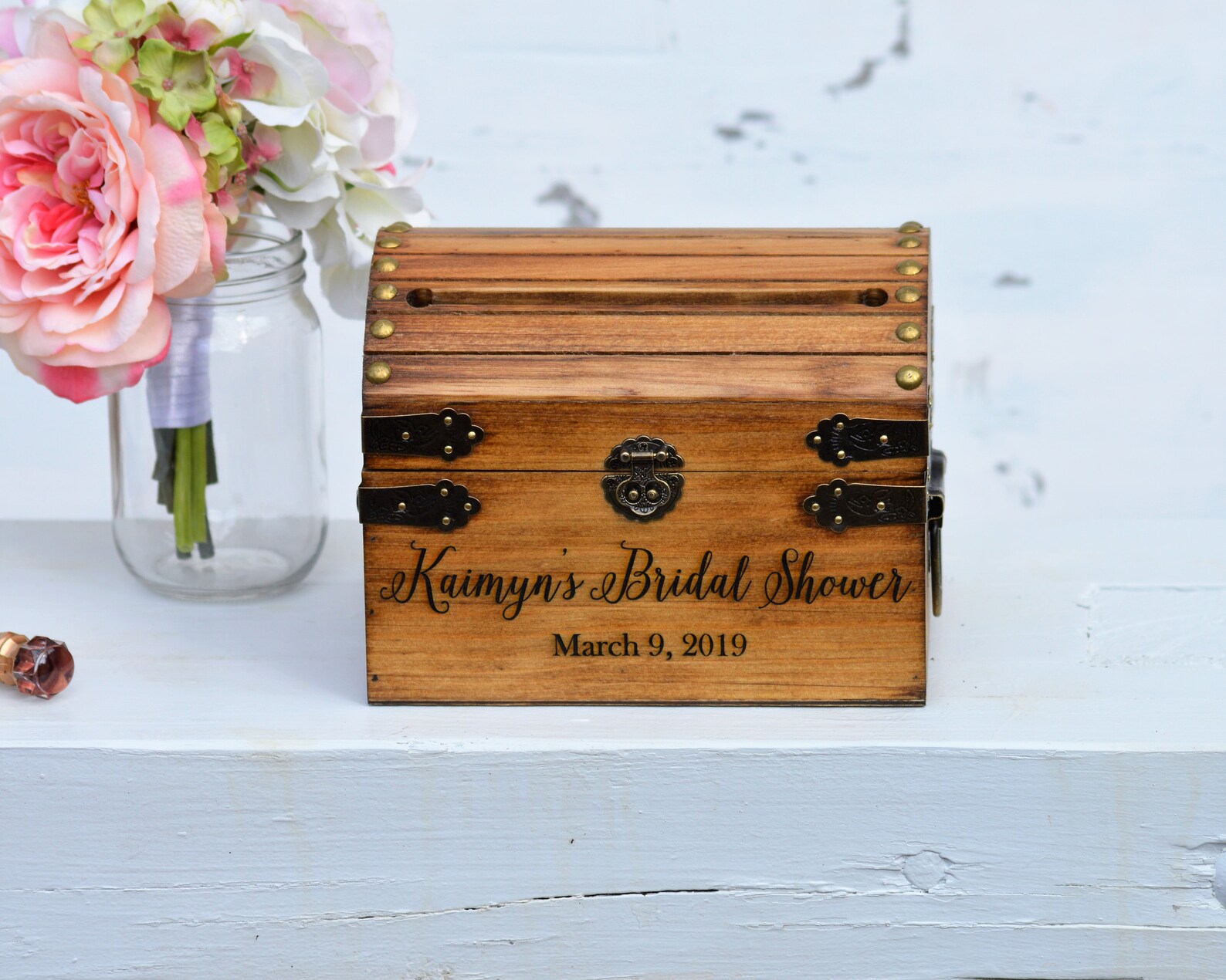 Bridal Shower Card Box Bridal Shower Decor Rustic Card Box Etsy