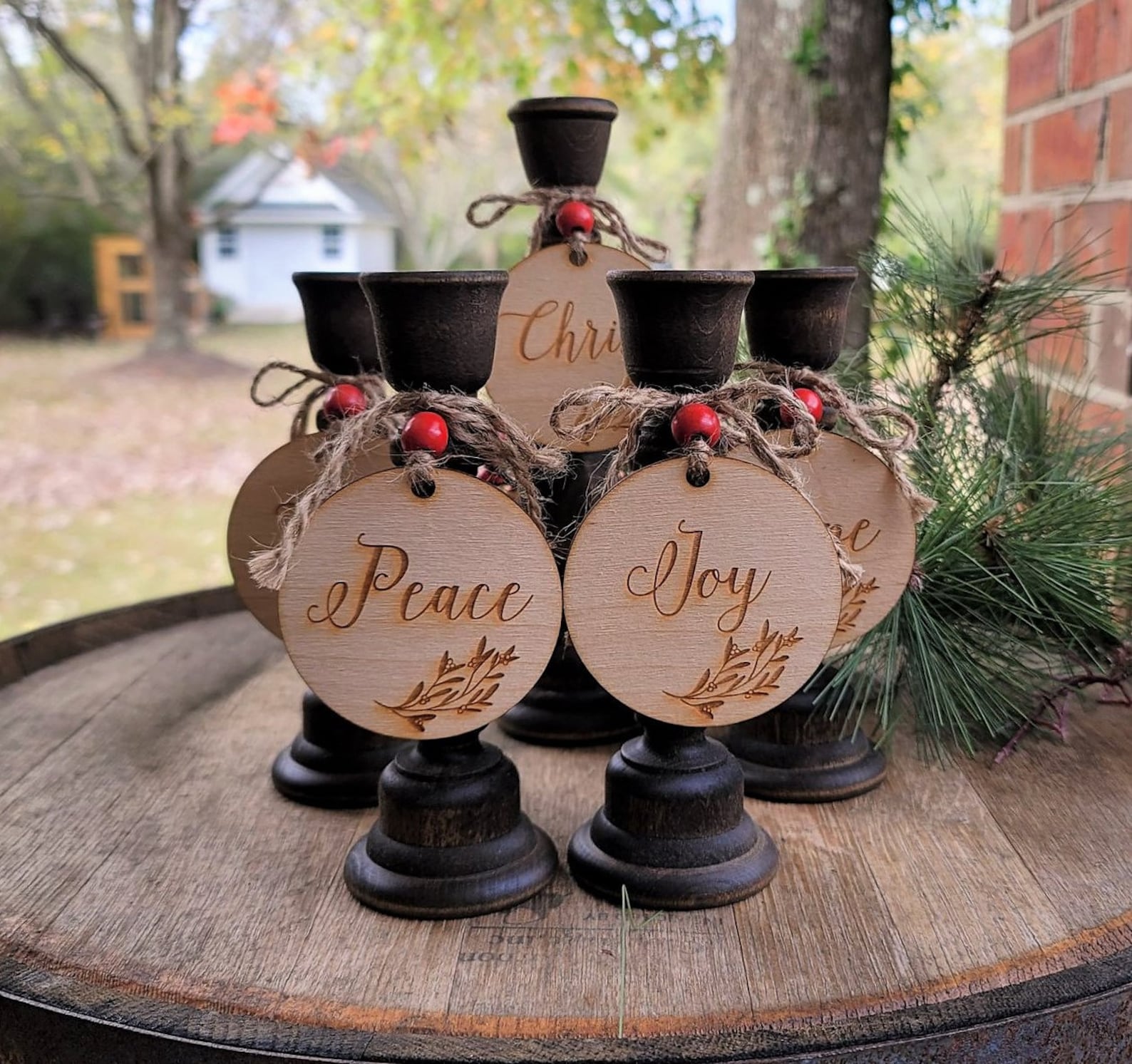 Advent Candle Holder 5 Candle Set Wood Advent Candle Holders Etsy