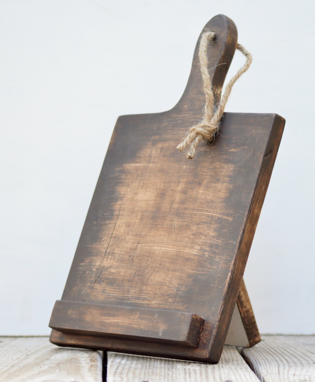 Wood Ipad Stand Kitchen Rustic Tablet Hoder Zoom