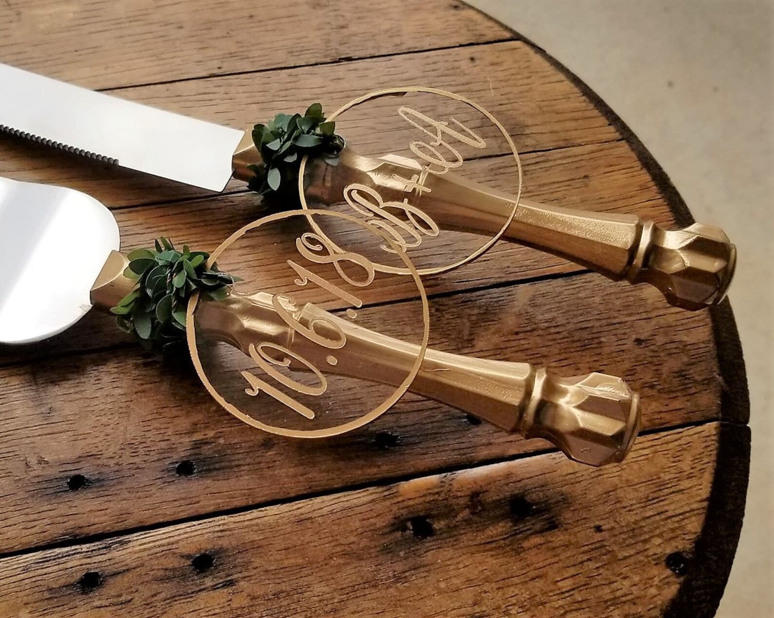Gold Cake Knife Set Gold Wedding Cake Knife Acrylic Wedding Etsy