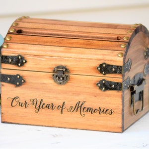 Our Year Of Memories Keepsake Box Wooden Memory Box Wooden Keepsake Box First Anniversary 5th Anniversary Gift Wedding Memory Chest image 2