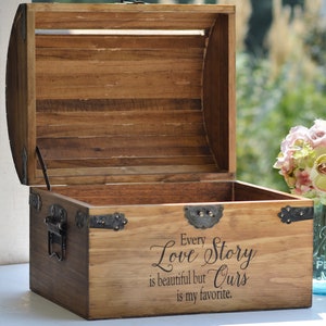 Every Love Story is Beautiful but Ours is My Favorite Card Box Rustic Wedding Card Box With Slot ...
