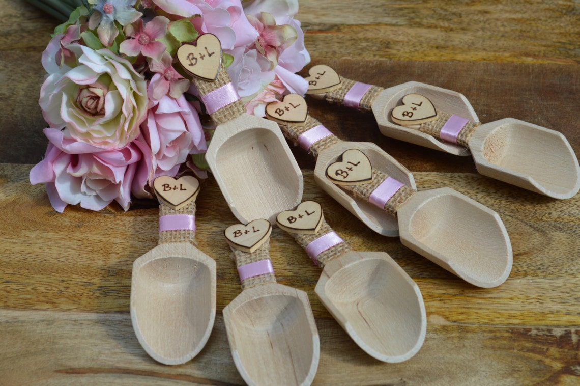 Wedding Candy Scoops Wooden Candy Bar Scoops Shabby Chic Etsy
