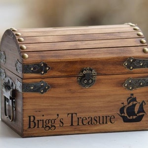 Kids Money Box, Boys Personalized Piggy Bank For Kids, Personalized Nursery Decor, Baby Shower Gift, Kids Treasure Box Pirate Ship