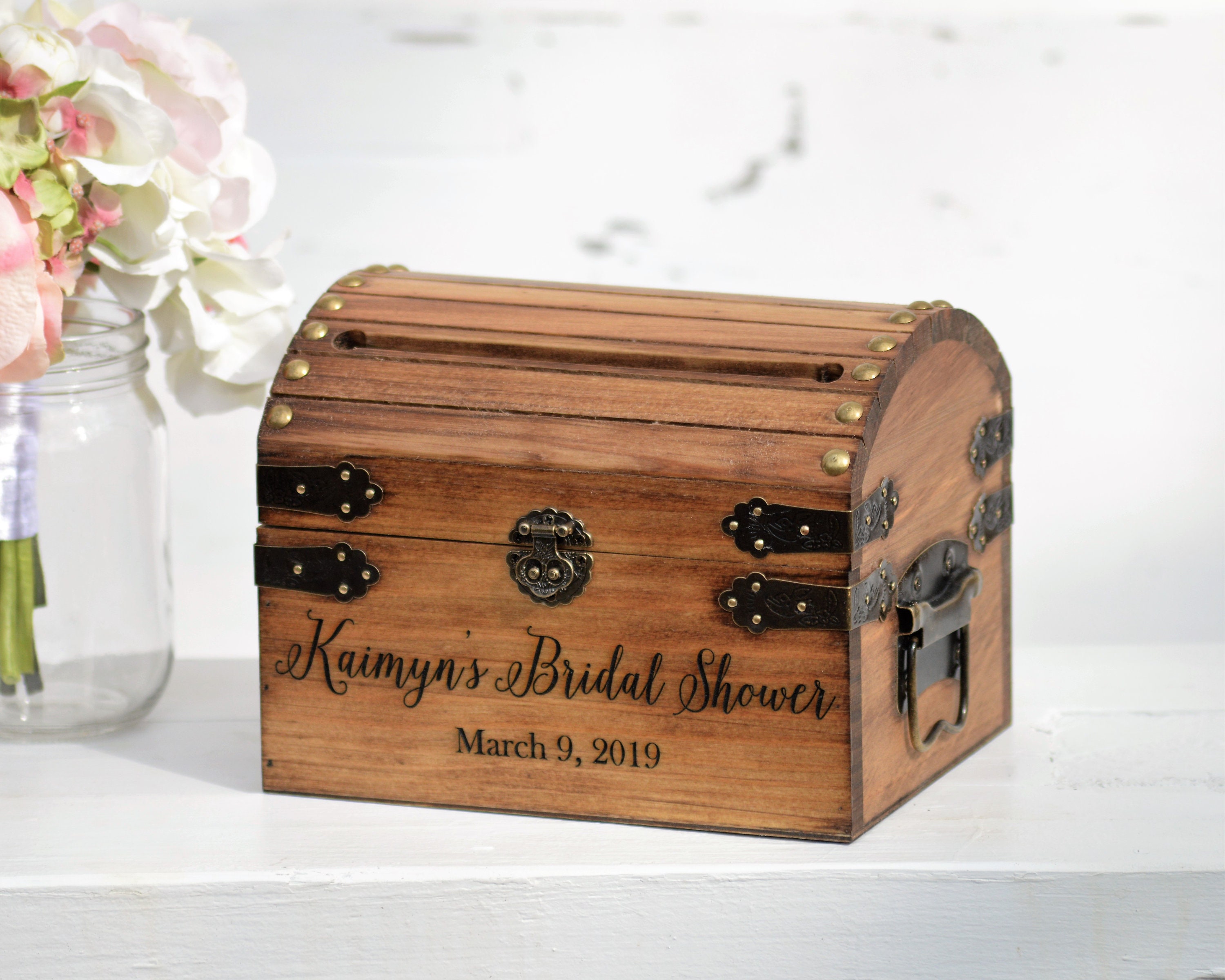 Bridal Shower Card Box Bridal Shower Decor Rustic Card Box Etsy