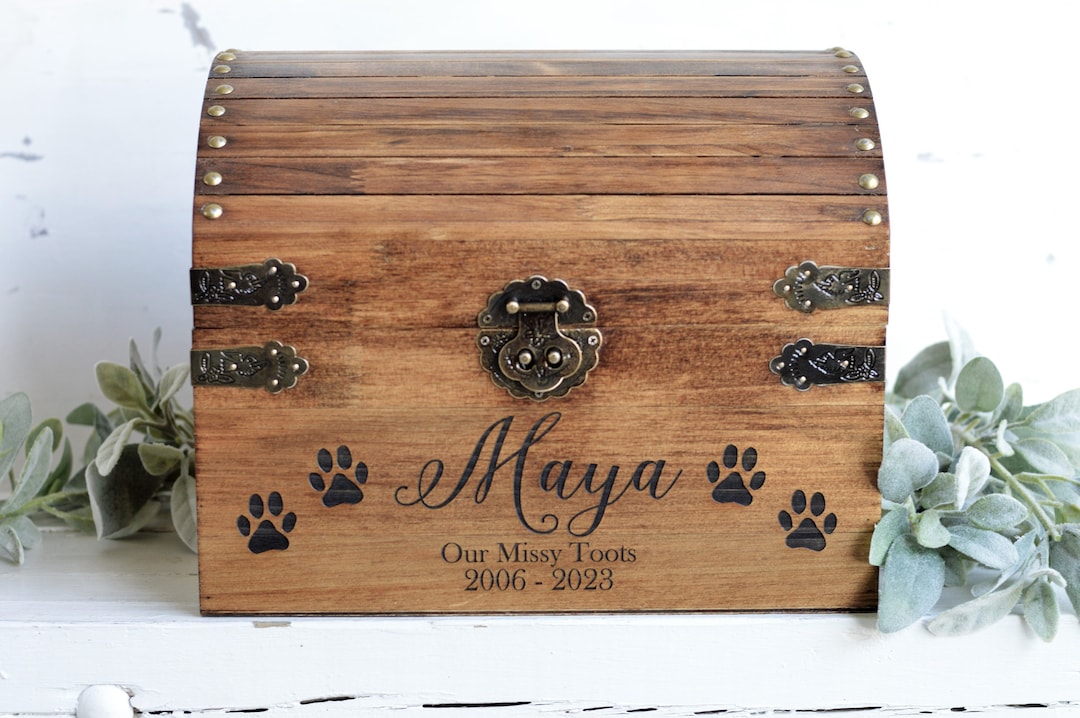Personalized Pet Keepsake Box Pet Memorial Box Custom Wooden Pet Urn