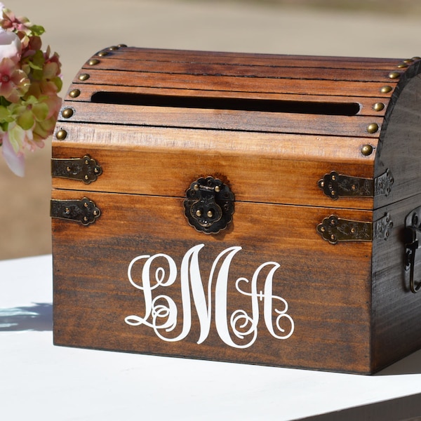 Monogrammed Card Box Etsy