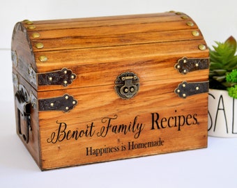 Family Recipe Box, Customized Recipe Box, Farmhouse Kitchen Decor, Personalized Gift For Her, Housewarming Gift, Pantry Organization