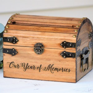 Our Year Of Memories Keepsake Box Wooden Memory Box Wooden Keepsake Box First Anniversary 5th Anniversary Gift Wedding Memory Chest image 6