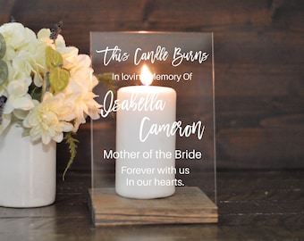 In Loving Memory Wedding Sign Memorial Candle Holder Wedding Memorial Sign This Candle Burns Wedding Memorial Candle Holder In Memory Of C2