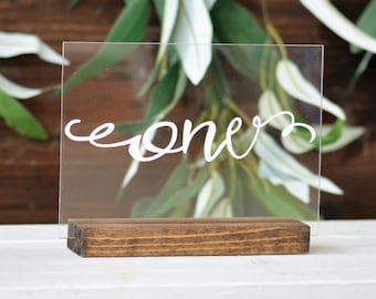 Acrylic Table Numbers Wedding Table Numbers Transparent Table Numbers Self Standing Acrylic Table Number Acrylic Wedding Signs TNA005