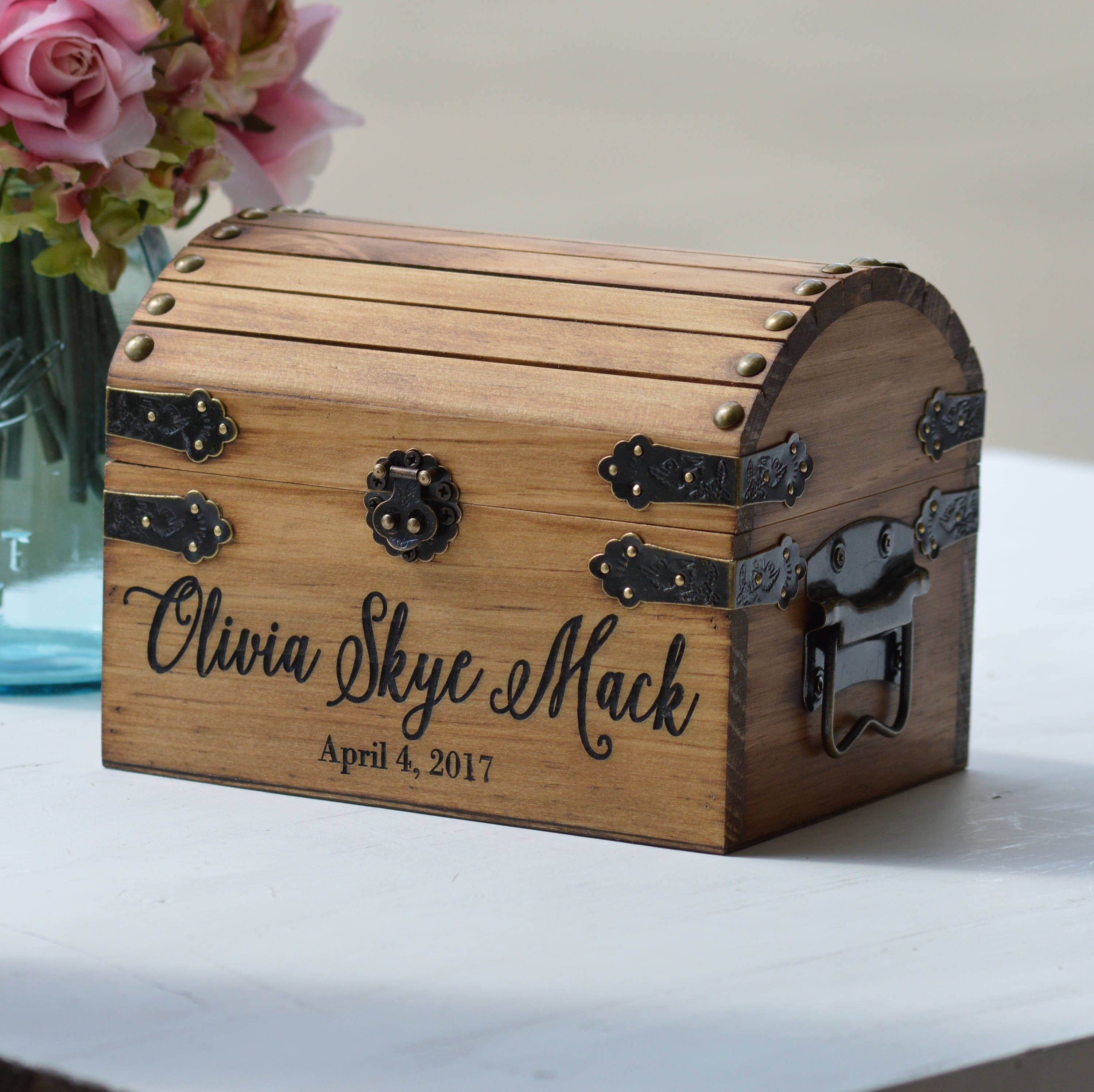 Rustic Wood Locking Slide-top Box Unique Time Capsule and Gift for Special  Moments 