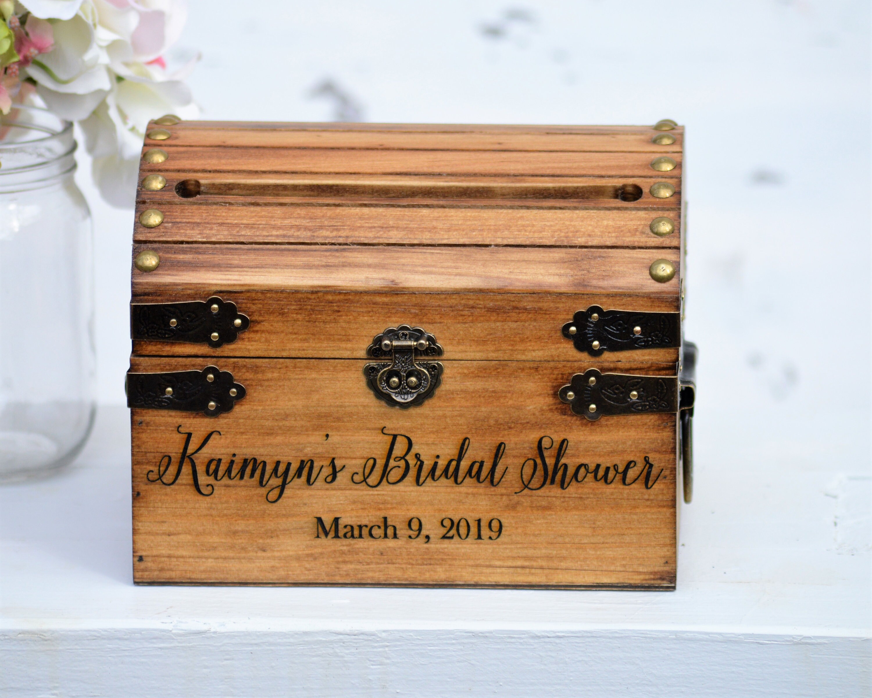 Bridal Shower Card Box Bridal Shower Decor Rustic Card Box Etsy