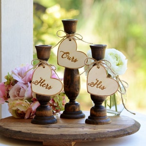 rustic unity candle holders , country wedding unity candle set, barn wedding decor, set of 3
