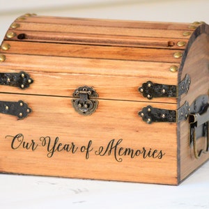 Our Year Of Memories Keepsake Box Wooden Memory Box Wooden Keepsake Box First Anniversary 5th Anniversary Gift Wedding Memory Chest image 8