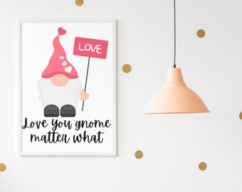 Valentine Gnome Art Printable