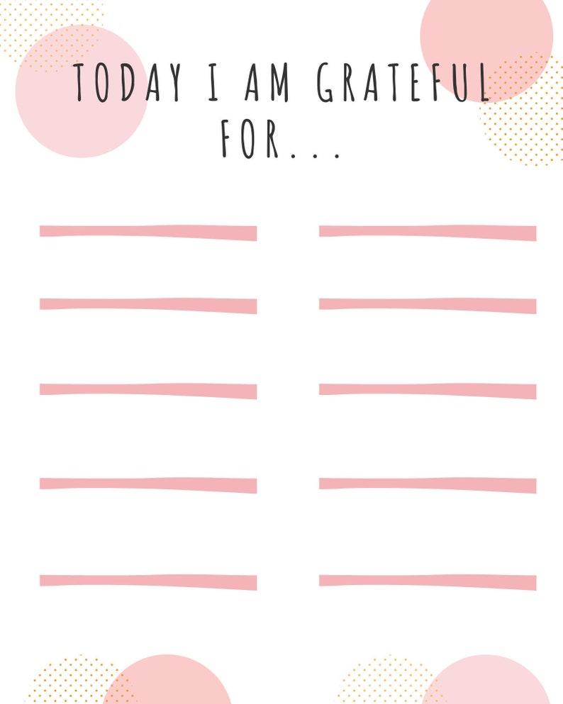 Today I Am Grateful for Printable - Etsy