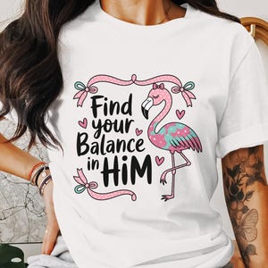 Find Your Balance PNG, Trendy Png, Faith Png, Christian Sublimation Design, Religious Png, Flamingo Png, Digital Download