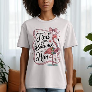 Find Your Balance PNG, Trendy Png, Faith Png, Christian Sublimation Design, Religious Png, Flamingo Png, Digital Download