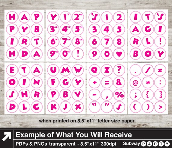 printable cartoon style hot pink letters numbers in etsy hong kong