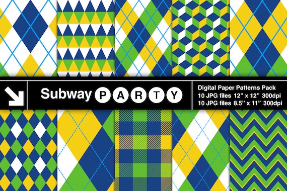 Rio Golf Sports Digital Papers. Argyle, Geometric, Chevron and Tartan. Party Papers / Scrapbook 8.5x11 / 12x12 jpg. INSTANT DOWNLOAD. Il_570xn