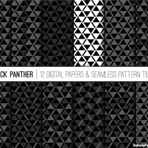 Black Panther Seamless Patterns and Digital Papers 12”x12” scrapbook & 8&quot;x11&quot; party papers JPG. African Tribal Geo Prints. CANVA Background