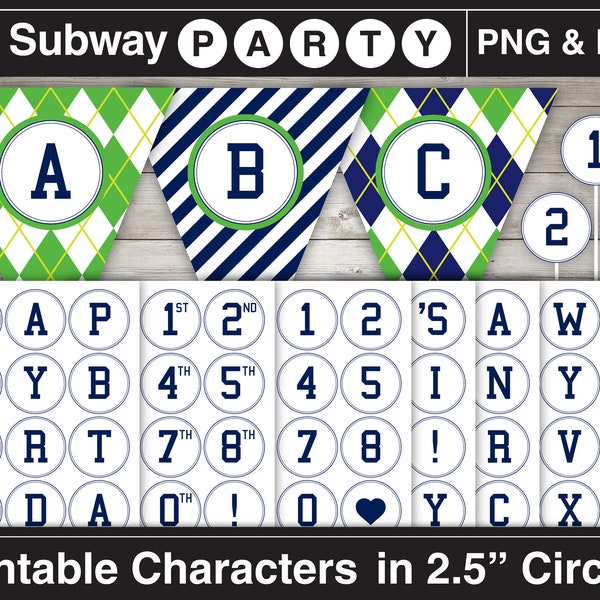 Printable Navy Alphabet Letters & Numbers in 2.5" Circles. Chars for Party Banner College Sport. Digital Clipart. Png, Pdf CANVA Elements