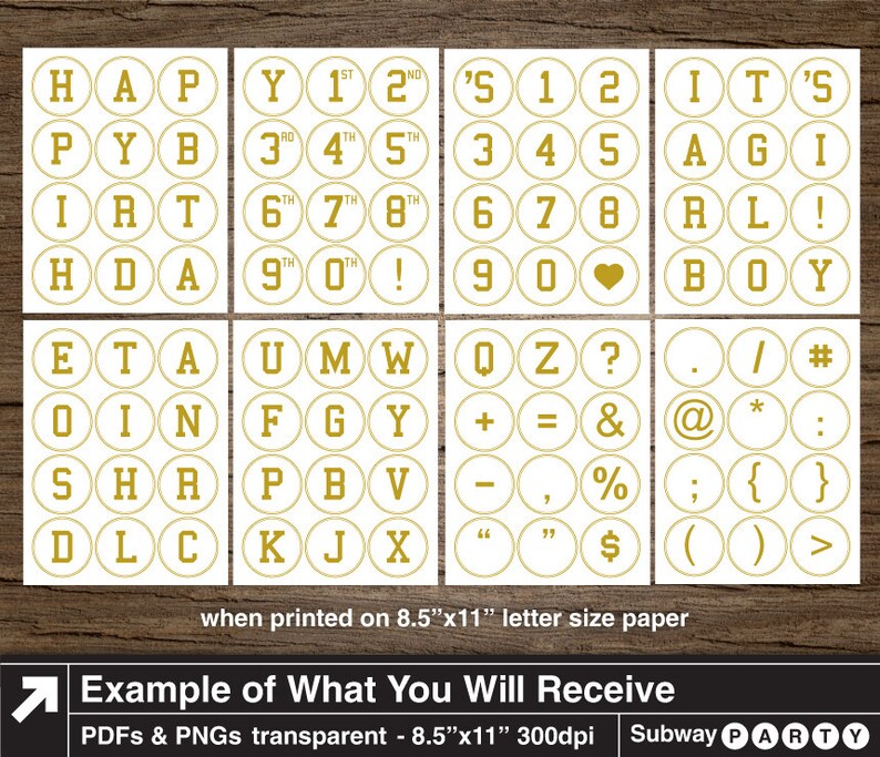 printable gold letters numbers in 25 circles etsy
