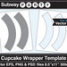 Jumbo Size Cupcake Wrapper Template. Vector EPS, Photoshop Layered Psd ...